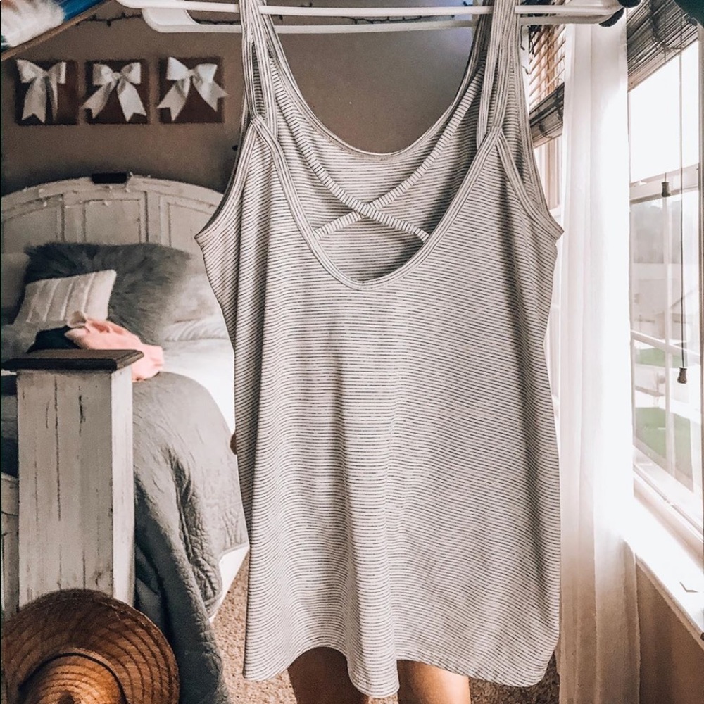 white and grey striped tank!